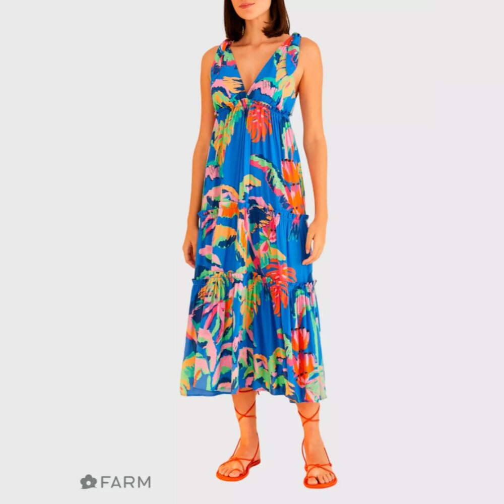 FARM Rio Painted Jungle Dress sz Large New With Tags BEAUTIFUL